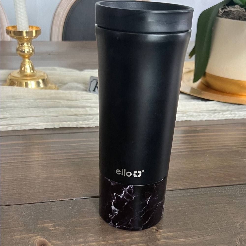 Black Travel Mug with Marble Base